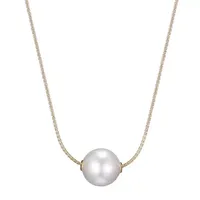 Womens White Cultured Freshwater Pearl 18K Gold Over Silver Pendant Necklace