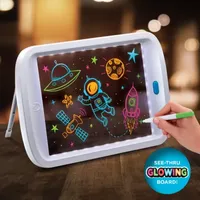 Discovery Kids Neon LED Glow Drawing Board With 4 Fluorescent Markers, 5-piece, Age 6+