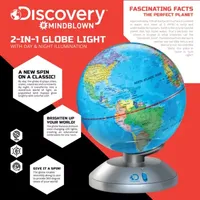 Discovery #Mindblown 2-in-1 World Globe LED Lamp w/Day & Night Modes