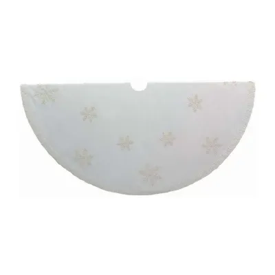 Kurt Adler White Snowflake Indoor Tree Skirt