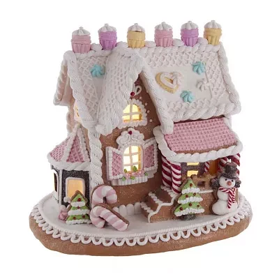 Kurt Adler Lighted Christmas 9 in Gingerbread House Tabletop Decor