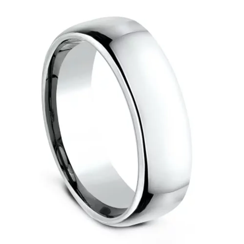 6.5MM 10K White Gold Wedding Band