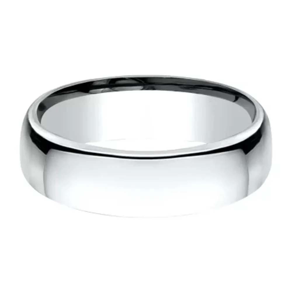 6.5MM 10K White Gold Wedding Band