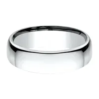 6.5MM 10K White Gold Wedding Band