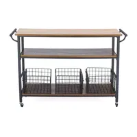 Lancashire Wood-Top Kitchen Cart