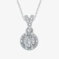 (G / Si2-Si3) Womens Diamond Accent Lab Grown White Diamond Sterling Silver Pendant Necklace