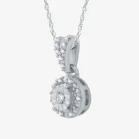 (G / Si2-Si3) Womens Diamond Accent Lab Grown White Diamond Sterling Silver Pendant Necklace