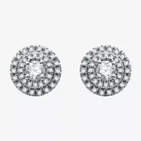 3/4 CT. T.W. Natural White Diamond 10K White Gold 8.9mm Round Stud Earrings