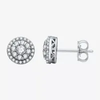 3/4 CT. T.W. Mined White Diamond 10K White Gold 8.9mm Round Stud Earrings