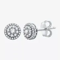 1 CT. T.W. Mined White Diamond 10K White Gold 9.9mm Round Stud Earrings