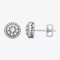 1 CT. T.W. Mined White Diamond 10K White Gold 9.9mm Round Stud Earrings