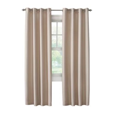 Antique Satin Energy Saving Light-Filtering Grommet Top Single Curtain Panel