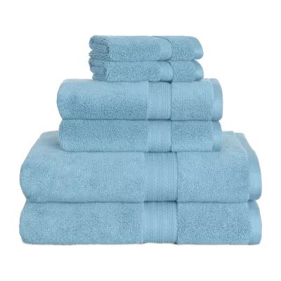 Laura Ashley Maude 6-Piece White Solid Cotton Towel Set