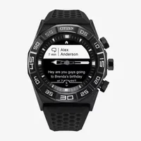 Citizen CZ Smart Heart Rate Hybrid Smartwatch 44mm Black Silicone Strap Watch