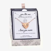 Sparkle Allure You & Me 2-pc. Cubic Zirconia 14K Gold Over Brass Pure 16 Inch Link Heart Necklace Set