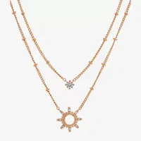 Sparkle Allure You & Me 2-pc. Cubic Zirconia 14K Gold Over Brass 16 Inch Link Necklace Set