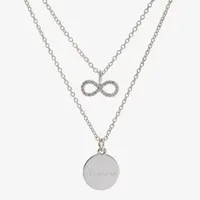 Sparkle Allure You & Me 2-pc. Cubic Zirconia Pure Silver Over Brass 16 Inch Link Infinity Necklace Set