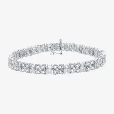 H-I / I1) CT. T.W. Lab Grown Diamond 10K White Gold 7. Inch Tennis Bracelet