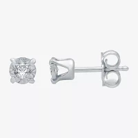 Diamond-Accent Stud Earrings 10K White Gold