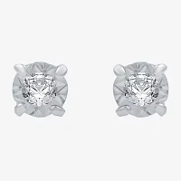 Diamond-Accent Stud Earrings 10K White Gold