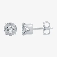 1/5 CT. T.W .Natural Diamond 10K White Gold Stud Earrings