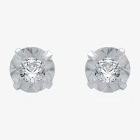 1/5 CT. T.W .Natural Diamond 10K White Gold Stud Earrings