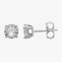 1/5 CT. T.W. Mined White Diamond 5.3mm Round Stud Earrings