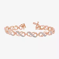 1/10 CT. T.W. Natural White Diamond 14K Rose Gold Over Silver Infinity 7.5 Inch Tennis Bracelet