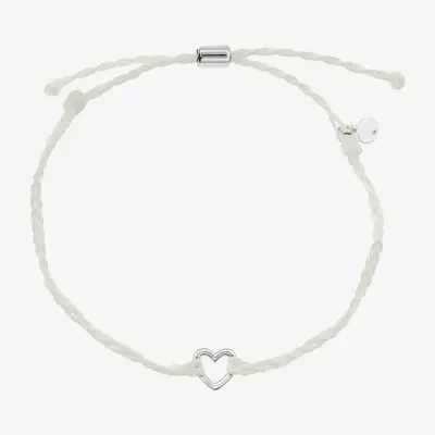 Itsy Bitsy Blue Bolo Silver Tone Heart Cord Bracelet