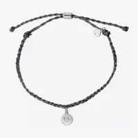 Itsy Bitsy Smiley Face Grey Bolo Cord Bracelet