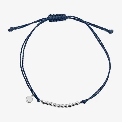 Itsy Bitsy Navy Blue Beaded Bolo Cord Bracelet