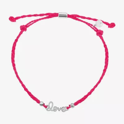 Itsy Bitsy Hot Pink Love Bolo Cord Bracelet