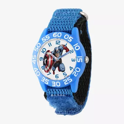 Captain America Boys Blue Strap Watch W001726