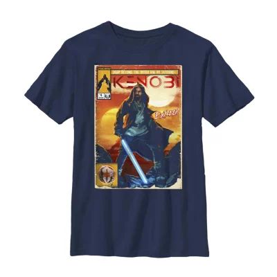Obe-Wan Kenobi Little & Big Boys Crew Neck Short Sleeve Star Wars Graphic T-Shirt