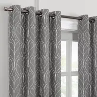 Fieldcrest Heritage Allegria Energy Saving Embroidered 100% Blackout Grommet Top Single Curtain Panel