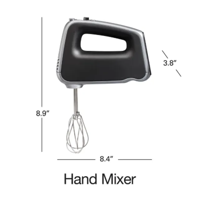 SOLAC 5-Speed Black Turbo Hand Mixer with Beaters and Dough Hooks