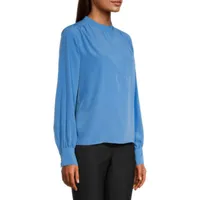 Worthington Womens Crew Neck Long Sleeve Blouse