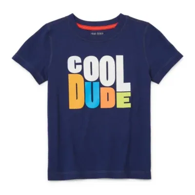 Okie Dokie Toddler Boys Adaptive Crew Neck Short Sleeve Graphic T-Shirt