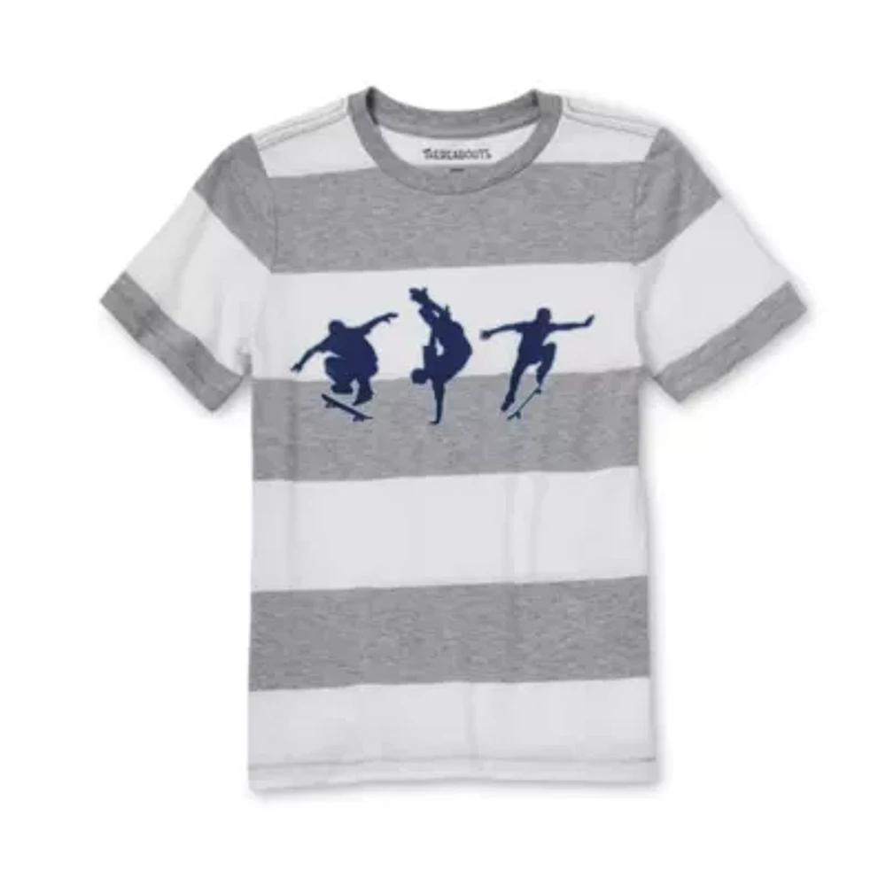 Thereabouts Little & Big Boys Crew Neck Short Sleeve Graphic T-Shirt