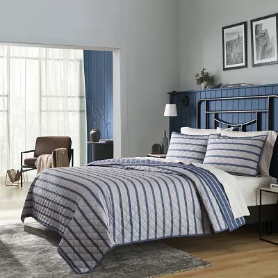 IZOD Kingsley Stripe Reversible Quilt