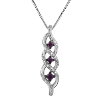 LIMITED QUANTITIES 1/5 CT. T.W. White and Color-Enhanced Purple Diamond Sterling Silver Twisting Pendant