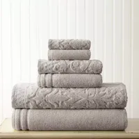 Pacific Coast Textiles Jacquard Solid 6-pc. Bath Towel Set