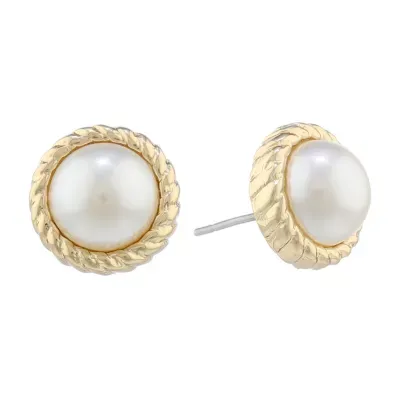 Monet Jewelry Simulated Pearl 14mm Stud Earrings