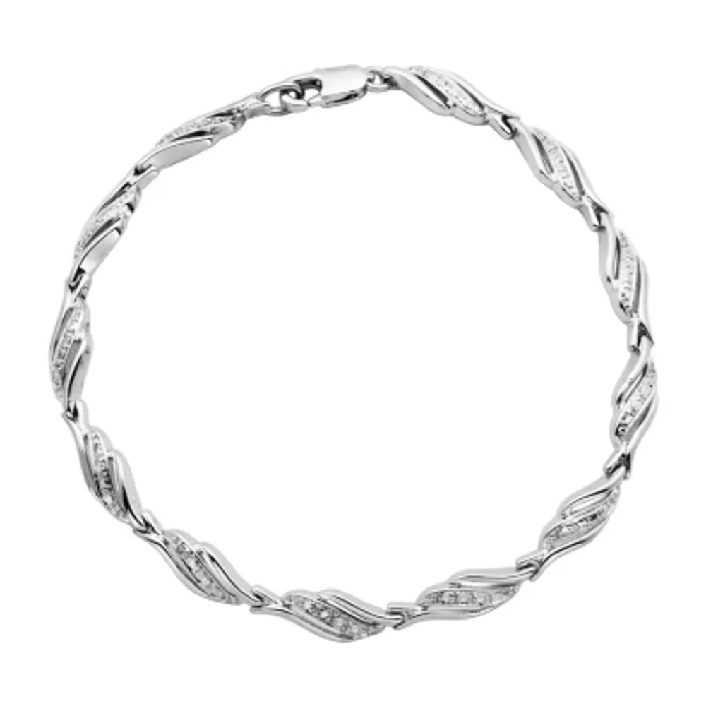 Silver Reflections Diamond Accent 7 1/4 Inch Link Round Tennis Bracelet