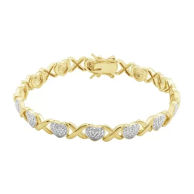 Diamond Accent 7.25 Inch Link Round Tennis Bracelet