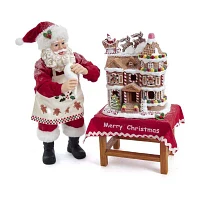 Kurt Adler 2 pc. Baker Lighted Santa Figurine