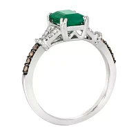 Le Vian® Grand Sample Sale™ Ring featuring 1 1/5 CT. Costa Smeralda Emeralds™ 1/8 Chocolate Diamonds® 1/10 Nude Diamonds™ set 14K Vanilla Gold®