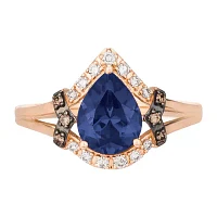 Le Vian® Grand Sample Sale™ Ring featuring 1 1/2 CT. Blueberry Tanzanite® 1/8 Nude Diamonds™ 1/20 Chocolate Diamonds® set 14K Strawberry Gold®