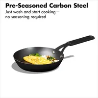 OXO Black Steel 8" Frying Pan with Silicone Sleeve