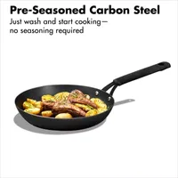 OXO Black Steel 10" Frying Pan with Silicone Sleeve